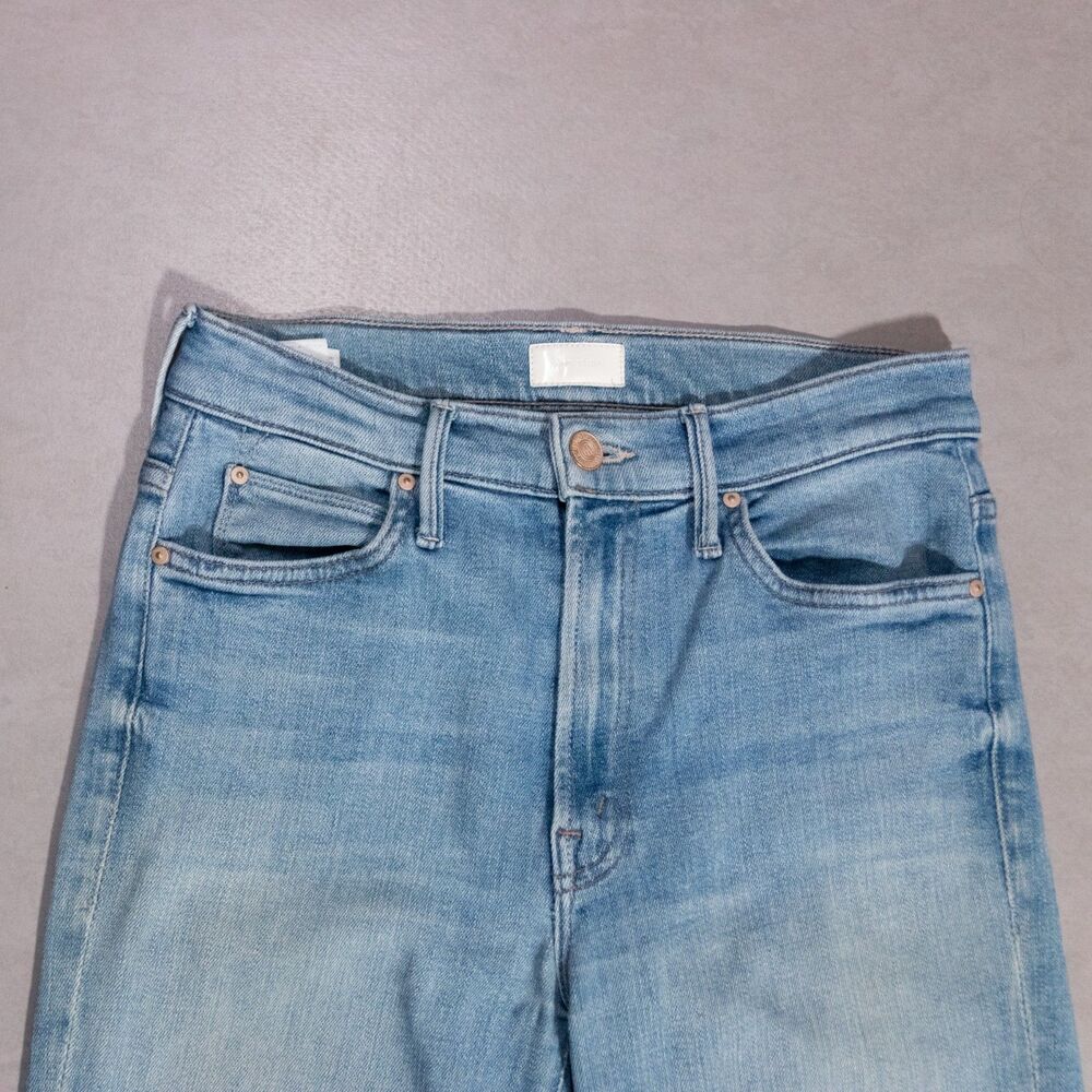 Mother The Stunner Zip Ankle Step Fray Camp Expert Blue Jeans Women's 26x26 - Picture 3 of 10